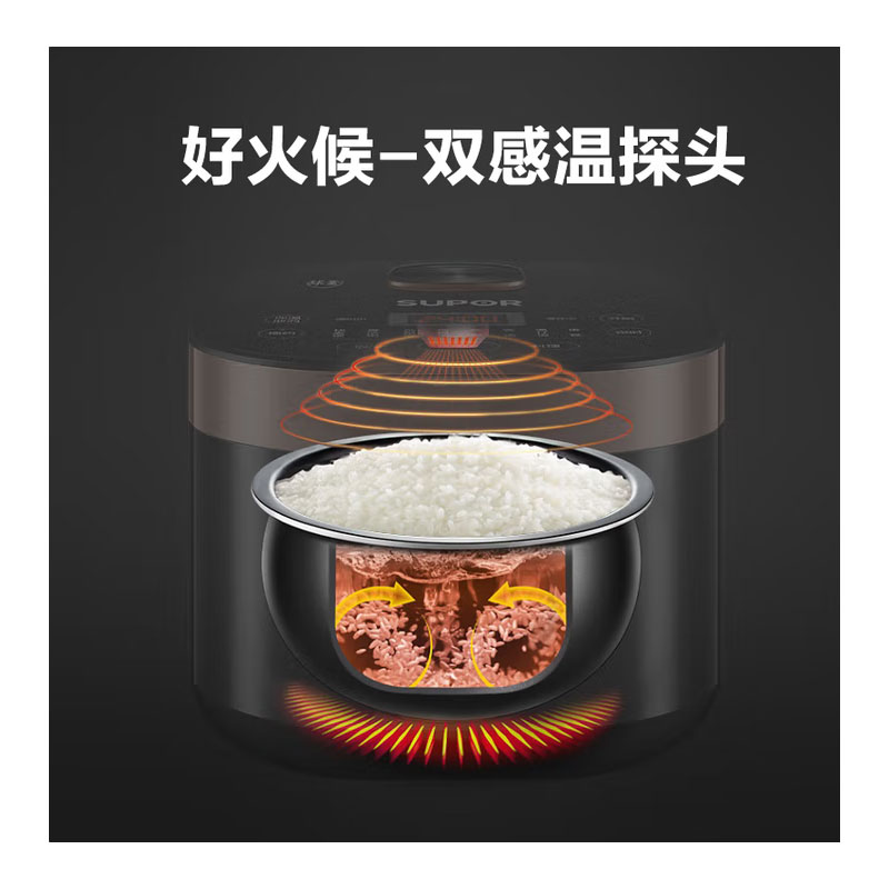 苏泊尔(SUPOR)ZMD安心系列 触控面板 9大功能 内盖可拆 24小时预约 微压 球釜内胆 4L电饭煲SF40FC3高清大图