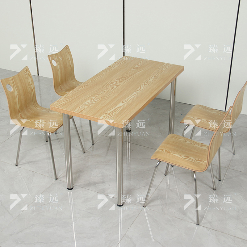 臻远 ZY4040840 餐桌椅组合学校食堂桌椅一桌四椅高清大图