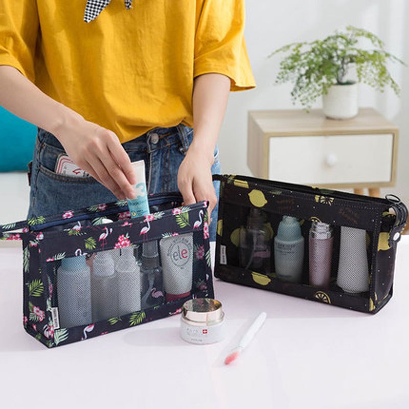 趣涉家居旅行化妆包便携简约小号手提收纳品袋可爱洗漱包创意日用收纳用品收纳包