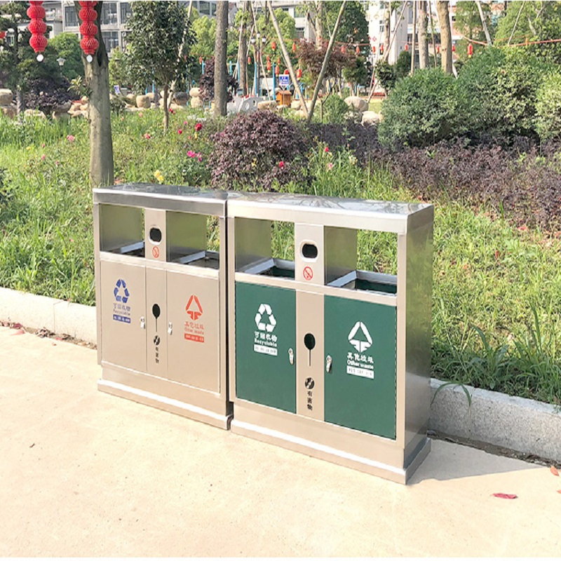 鑫缇乐 不锈钢分类垃圾桶 机场地铁高铁站 专用 果皮箱 L900*W380*H900