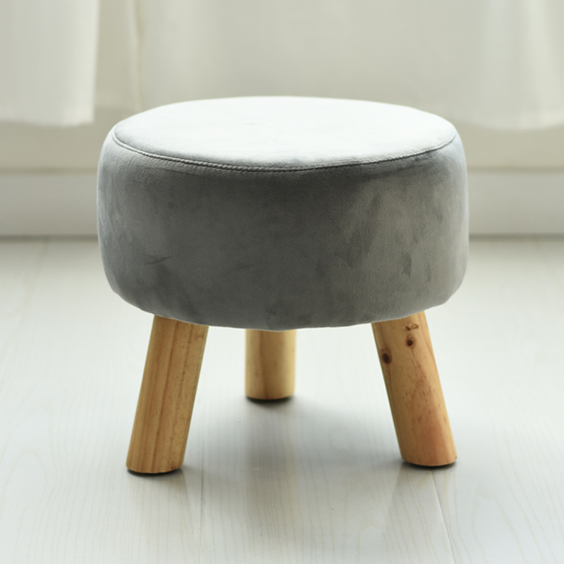 寻木匠家用实木换鞋凳现代简约风客厅小圆凳子矮软坐家具家居饰品