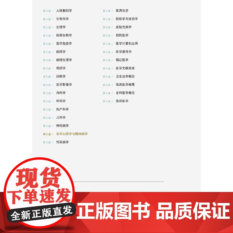 医学心理学与精神病学(第5版)高清大图