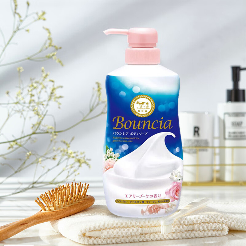 COW日本牛乳石碱沐浴露保湿泡沫丰富留香易冲洗牛乳石硷沐浴液玫瑰花香高清大图