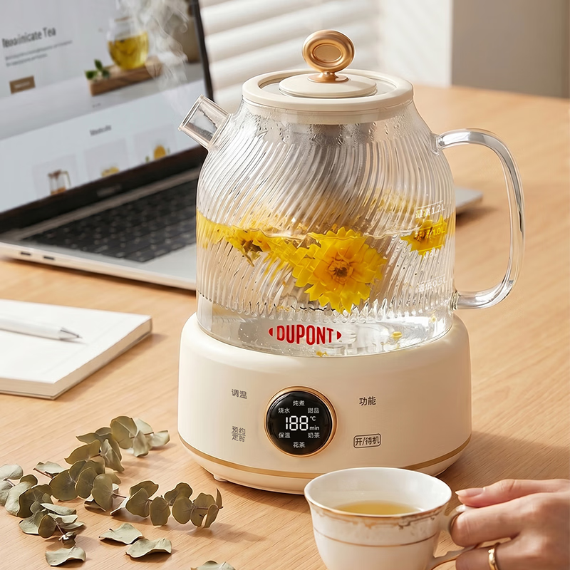 杜邦养生杯PYS-KY0712 1.2L液体加热器 白色智能温控便携设计 400mm轻巧机身 1.24kg简约时尚高清大图