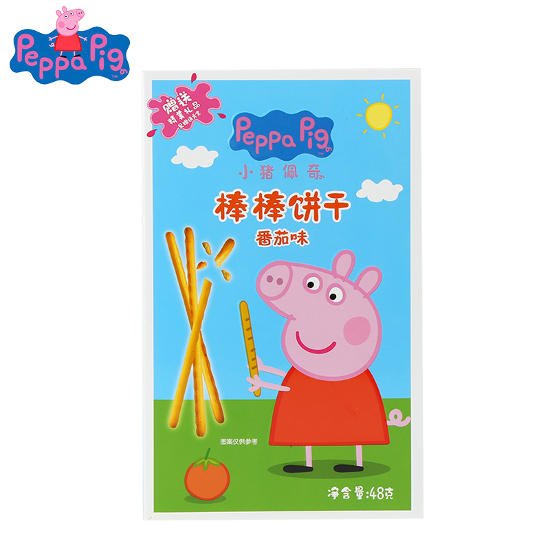 小猪佩奇PeppaPig 棒棒饼干番茄味48克 盒装 儿童零食
