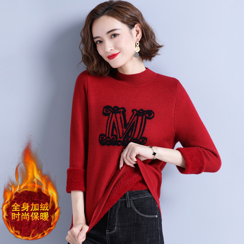 免费试穿春秋装新款半高圆领羊绒衫女中长款 a字连衣裙纯色显瘦遮肚大码羊毛衣专柜正品品牌羊绒衫女漂亮高清大图