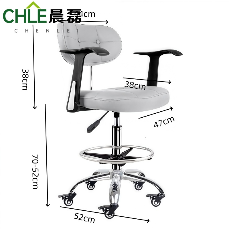 晨磊 吧台椅 浅灰 把高清大图
