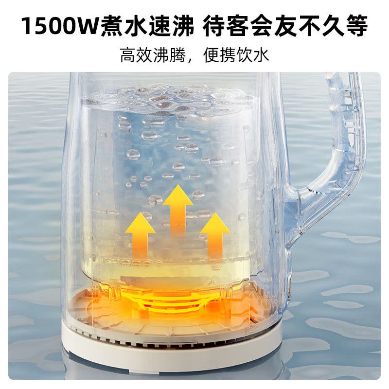 苏泊尔(SUPOR)电水壶热水壶电热水壶 304不锈钢烧水壶1.5L大容量双层防烫全钢无缝开水壶SW-15E627图片