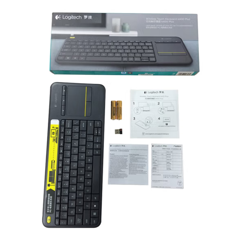 罗技(Logitech) K400 Plus 键盘 无线键盘 办公键盘 带触摸板 黑色 带无线2.4G接收器高清大图