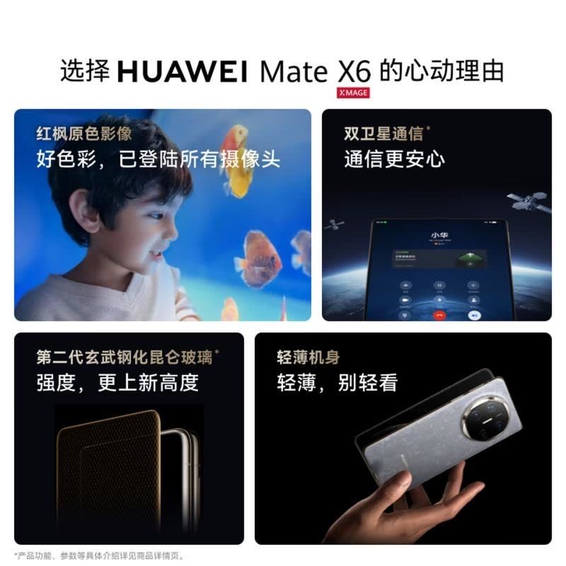[全新]华为Mate X6 典藏版 16+512GB 曜石黑 折叠手机 麒麟9020芯 卫星消息 红枫影像 鸿蒙AI 商图片