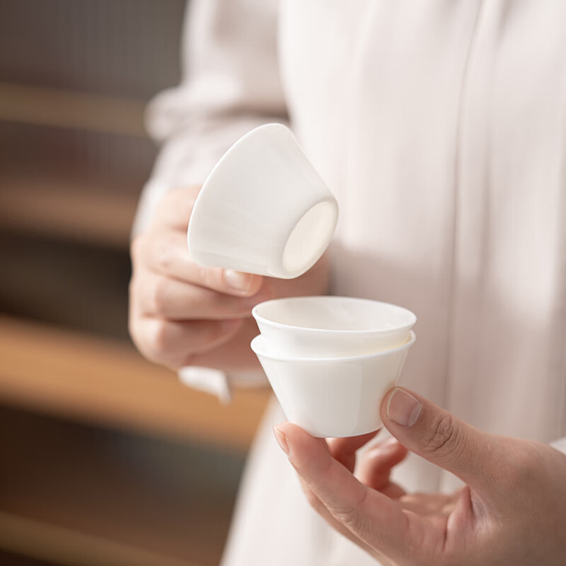 苏氏陶瓷/SUSHI CERAMICS J0795 中国白羊脂玉便捷茶具快客杯套装 (单位:套)高清大图