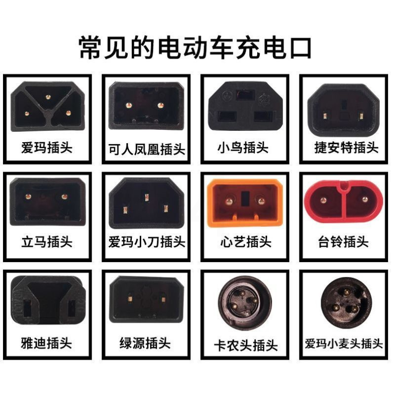 爱玛小麦头转换线爱玛雅迪锂电池转接线电动电瓶车充电器小绿人充电桩