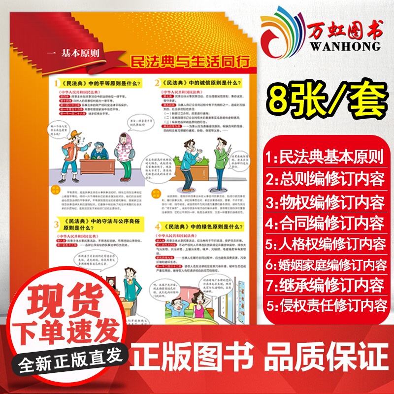 中华人民共和国民法典宣传挂图2022 普法读物民法典释义解读宣传高清大图