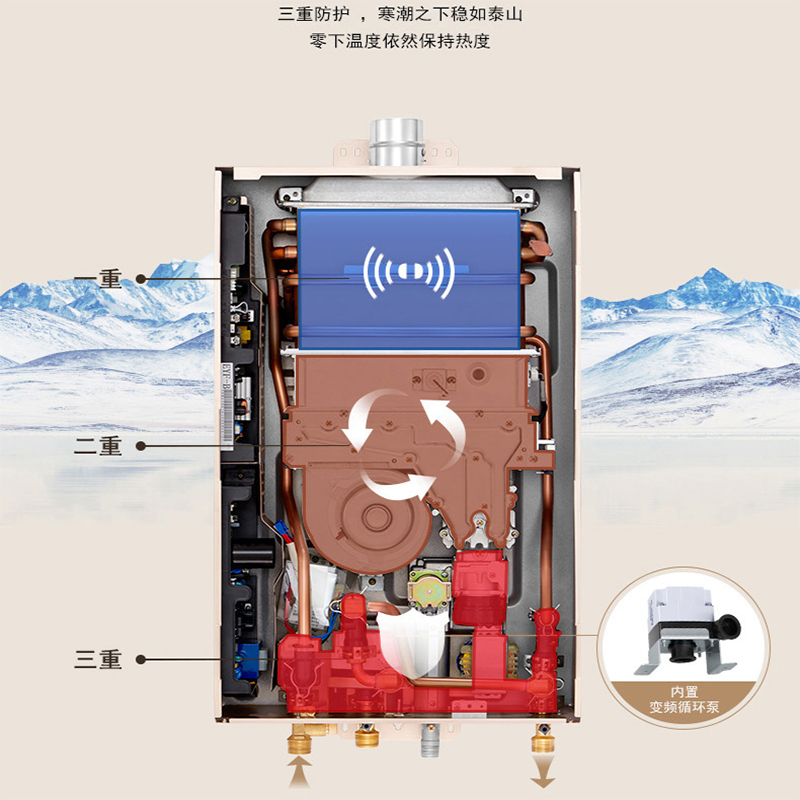 能率(NORITZ)16升燃气热水器GQ-16D2FEXQ “零”冷水内循环 精控恒温 自动巡航防冻 真人语音播报