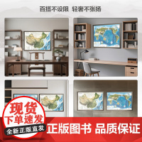 [定制卫星影像凹凸框图]高档烟灰色实木边框 北斗3D立体地图 中国世界地形图约100*72cm 三维地貌办公室装饰画背景