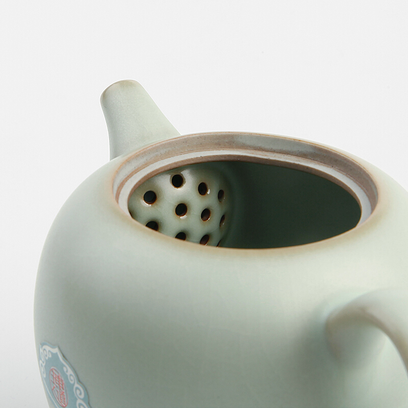 东道主人美人肩壶(汝官窑)汝窑汝瓷景德镇 陶瓷 冰裂釉 功夫茶具 茶壶