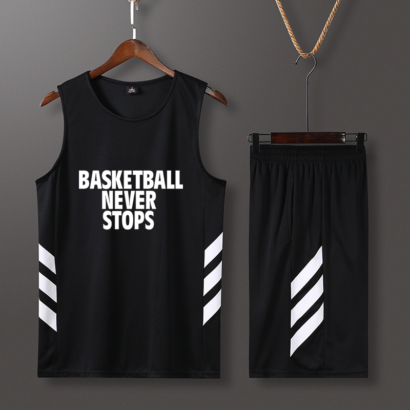篮球服套装男定制蓝球服青少年夏季球服男生透气背心篮球衣服印字 蓝色-图案37 4XL(180-185CM身高)