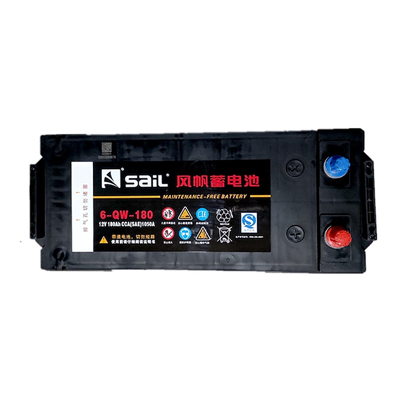 米狗 sail 汽车免维护电瓶蓄电池6-QW-180高清大图