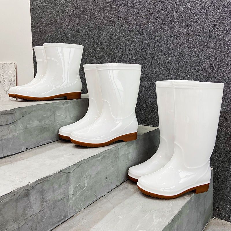雨鞋女成人工作中高筒长筒时尚款雨靴防滑防水胶靴高帮厚底水靴女衫