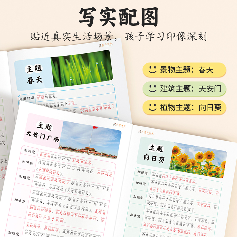[单本]好词好句好段积累 小学通用 [正版]扩句法每日晨读五感法看图写话专项训练一二三年级小学语文写作文60天优美句段篇高清大图