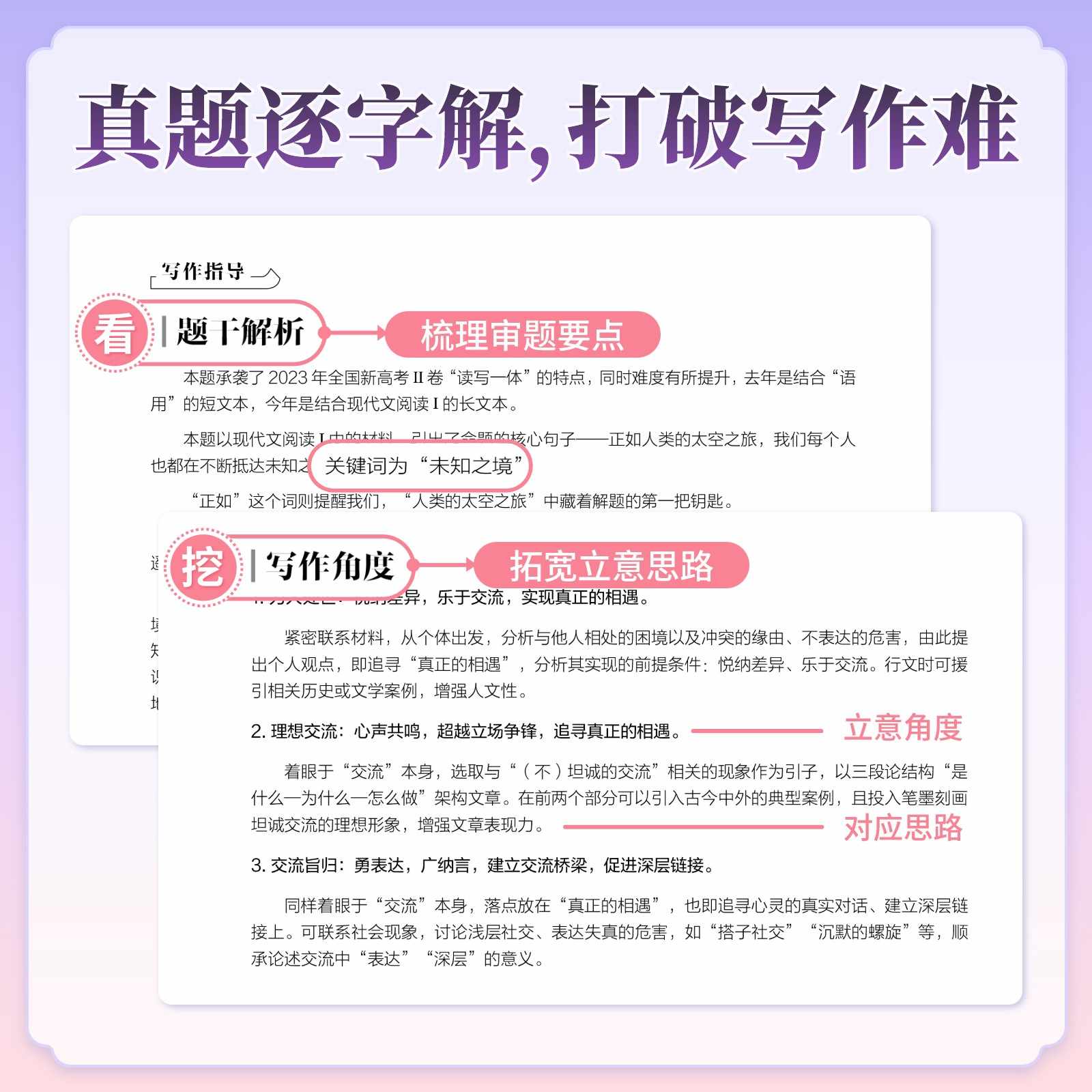 [4本]高分+经典+热点+文言文 高中通用 [正版]2025新版一看就能写的高分作文书高中高考高一二高三真题作文素材学霸高清大图