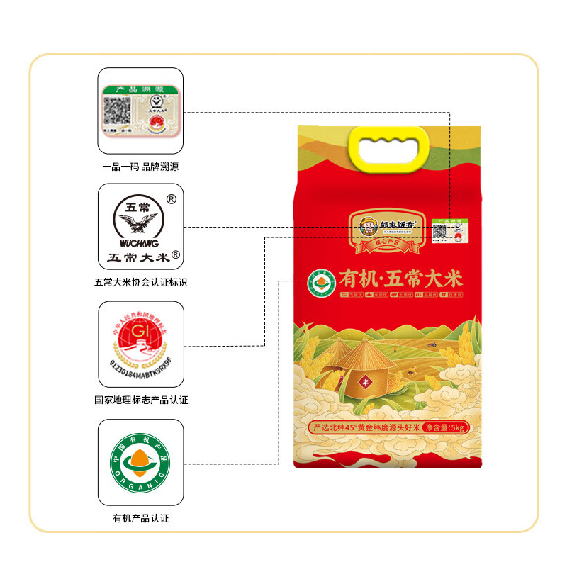 邻家饭香 LJFX133 有机五常大米 5Kg (单位:袋)高清大图