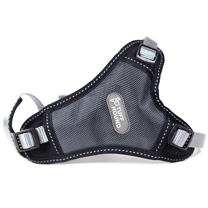 tuff hound狗狗三角胸背带 灰黑s号 金毛二哈狗背带中大型犬狗绳项圈