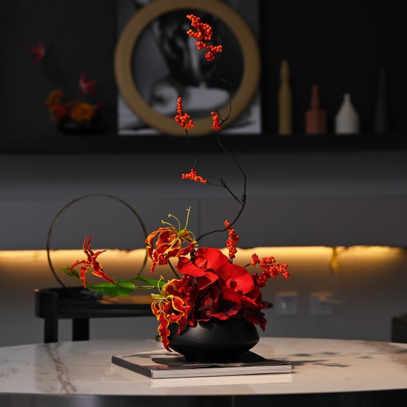 智美环球 红色春节装饰仿真摆件 商域·蝶翩高清大图