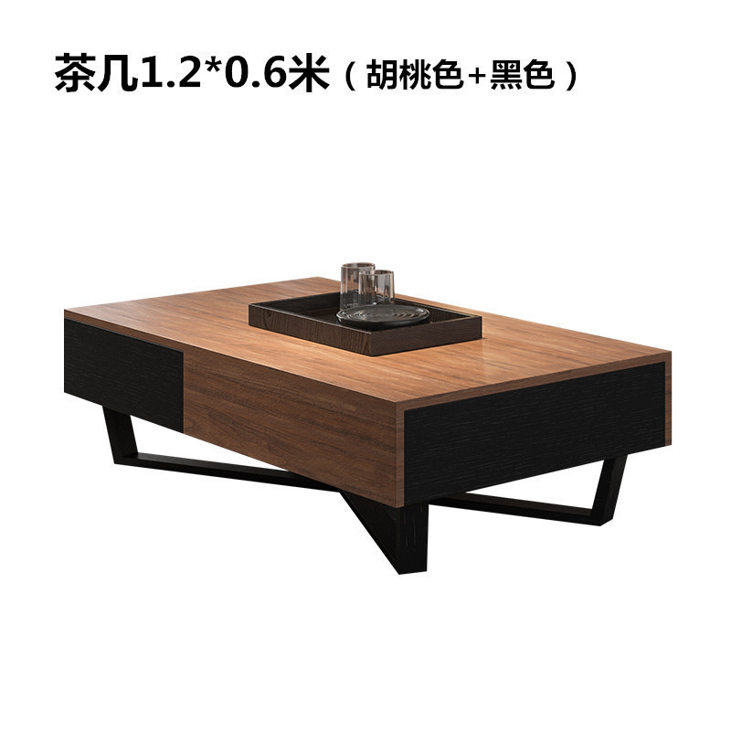 汐岩北欧简约小户型茶几意式客厅茶桌现代胡桃色茶几电视柜组合墙壁柜高清大图