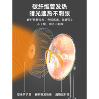 TCL 取暖器家用节能省电烤火炉小型电热扇烤速热电暖气两档调节 碳纤维发热 白色摇头款