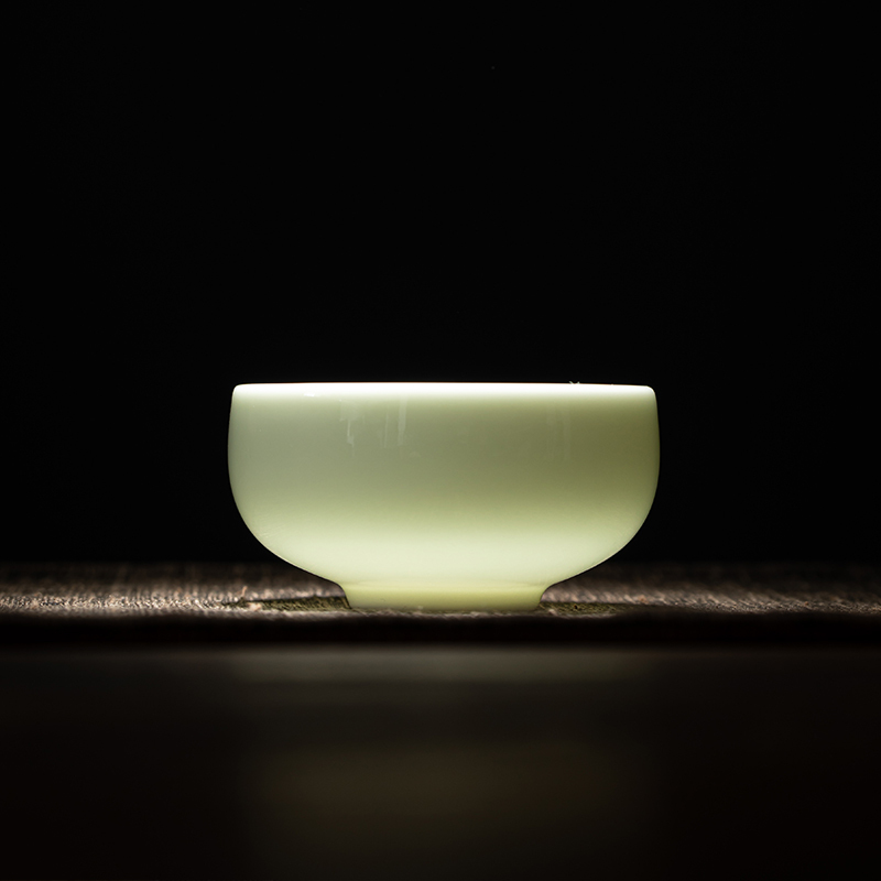 苏氏陶瓷(SUSHI CERAMICS)功夫茶杯 翡翠玉个人杯羊脂玉主人杯品茗杯6个装