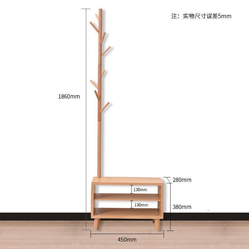 森美人家用实木换鞋凳衣帽架组合一体多功能衣架鞋凳挂衣架口衣服架子高清大图