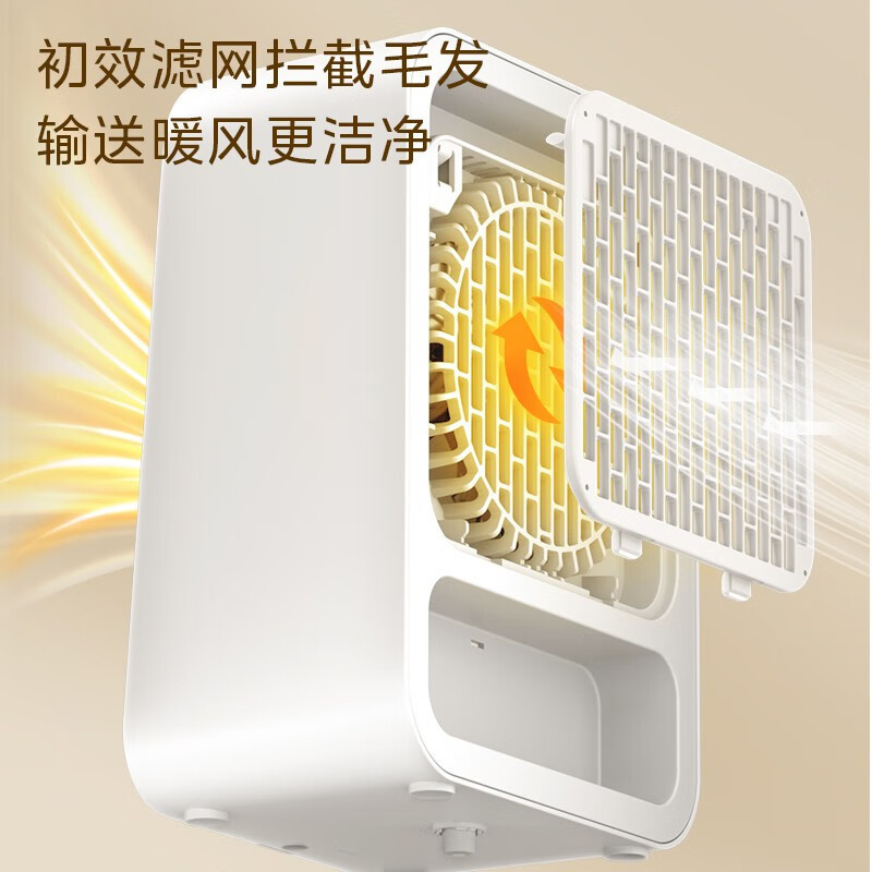 美的(Midea)暖风机取暖器 家用小型台式电暖器 宿舍卧室节能桌面电暖气速热热风机 HFU15D高清大图