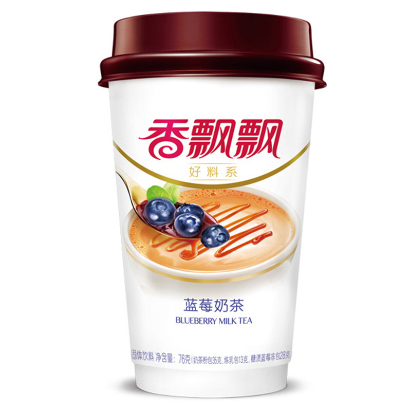 香飘飘 冲泡奶茶粉 蓝莓三连杯76g*3 便携奶茶
