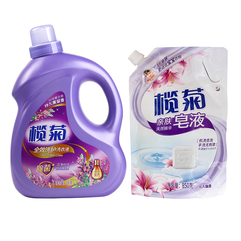 榄菊 康涤全效洗护除菌洗衣液浪漫熏香 3kg/瓶 薰衣草持久留香 家用手洗机洗去渍柔顺护色 (新旧包装随机发货)高清大图