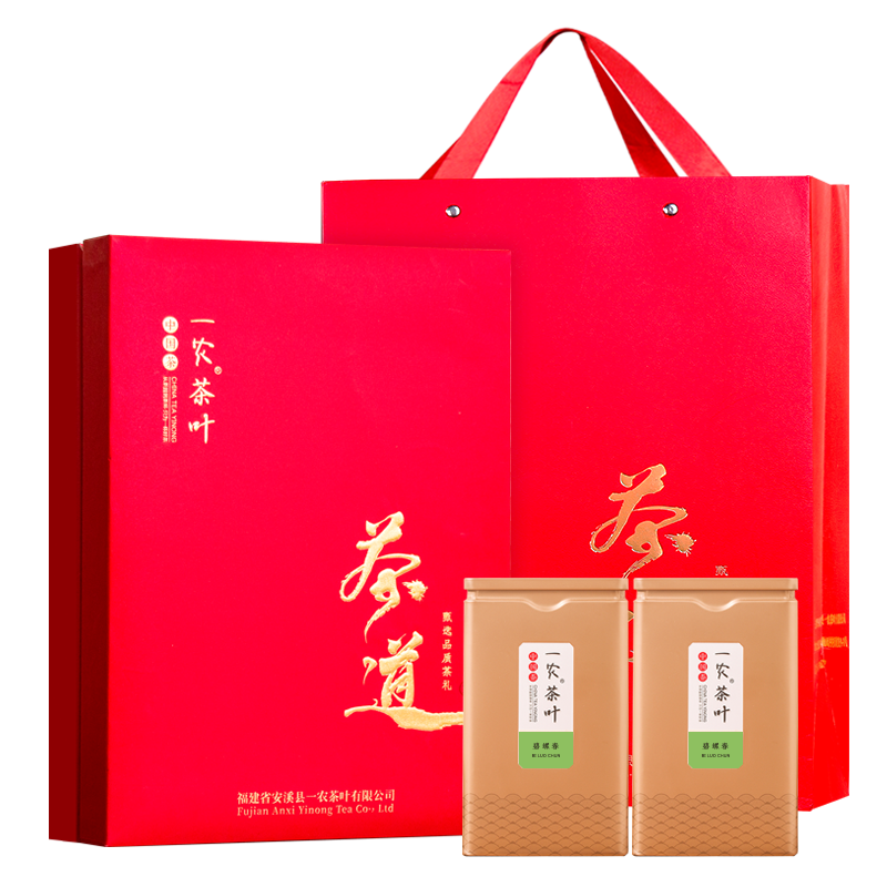 一农茶叶礼盒特级碧螺春400g(4罐礼盒装) 鲜嫩绿茶中国红送礼佳选高清大图