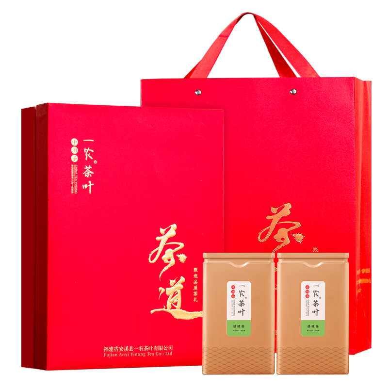 一农茶叶礼盒特级碧螺春400g(4罐礼盒装) 鲜嫩绿茶中国红送礼佳选