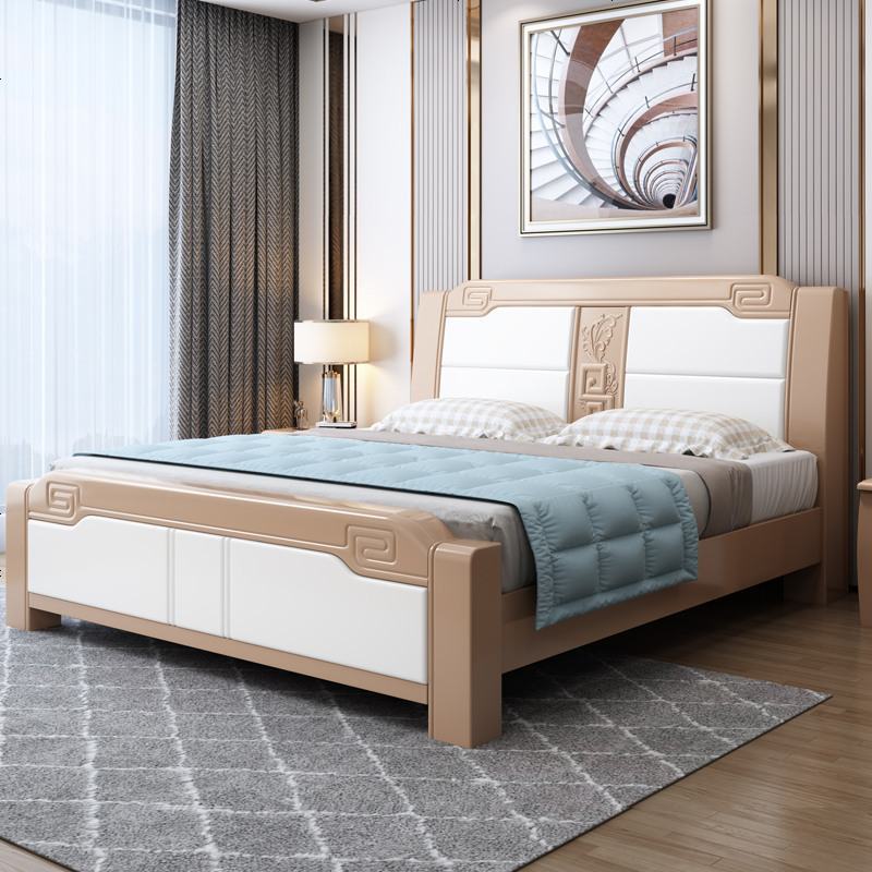 彬蔚彬蔚现代简约白色实木床主卧1.8米中式双人床1.