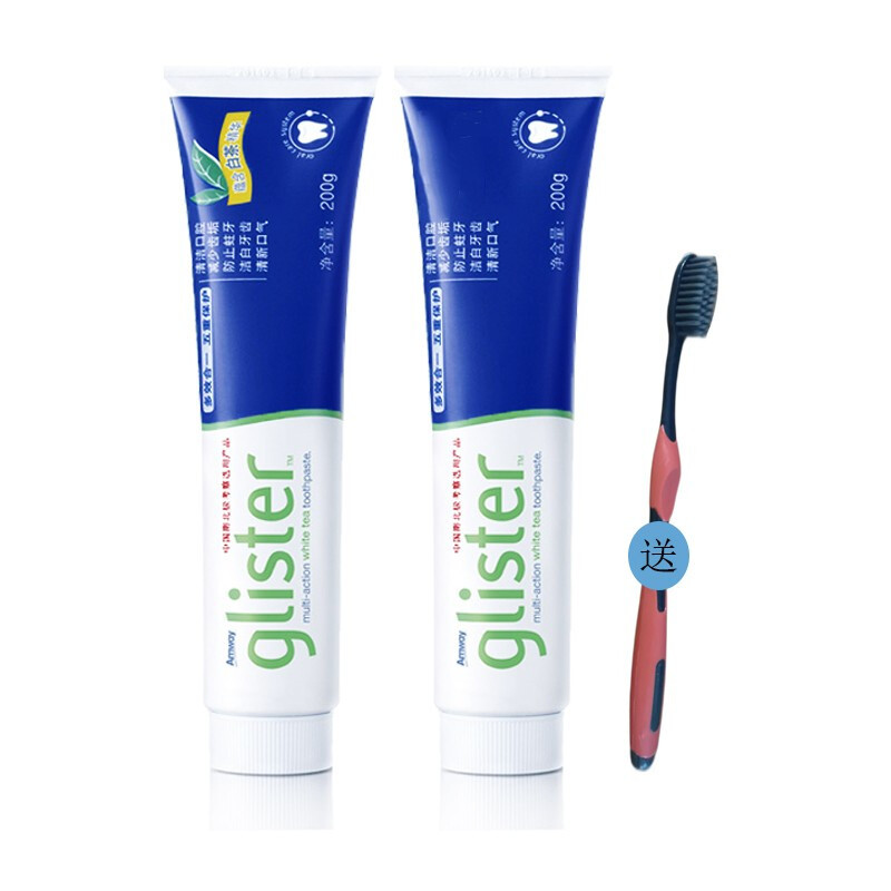 安利（Amway） 安利牙膏 丽齿健多效白茶牙膏200g和安利丽齿健多效含氟牙膏200g