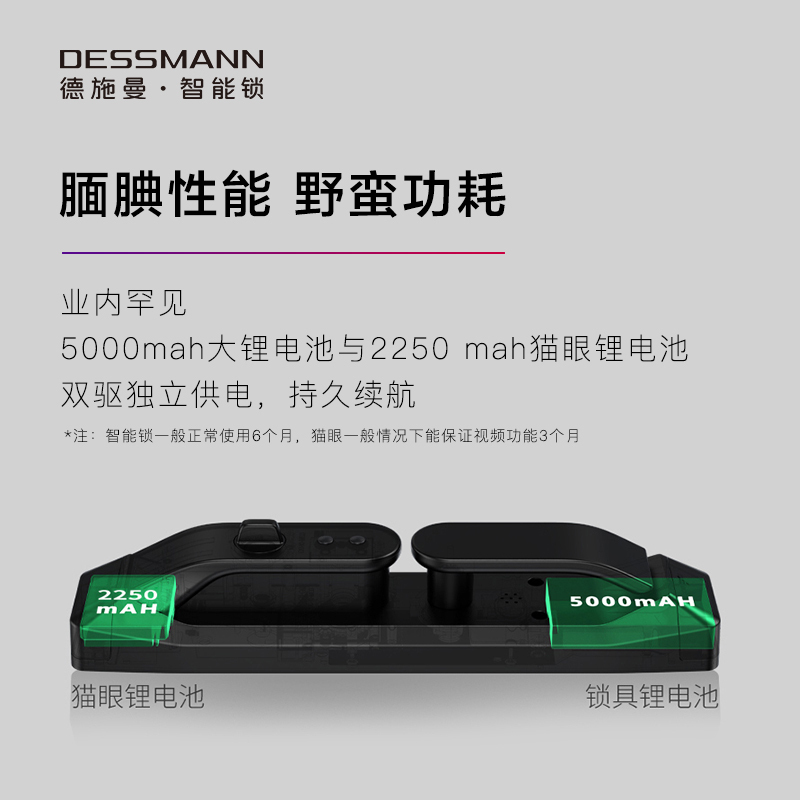 德施曼指纹锁密码锁全自动猫眼智能锁Q5M家用电子锁防盗智能门锁咖啡金