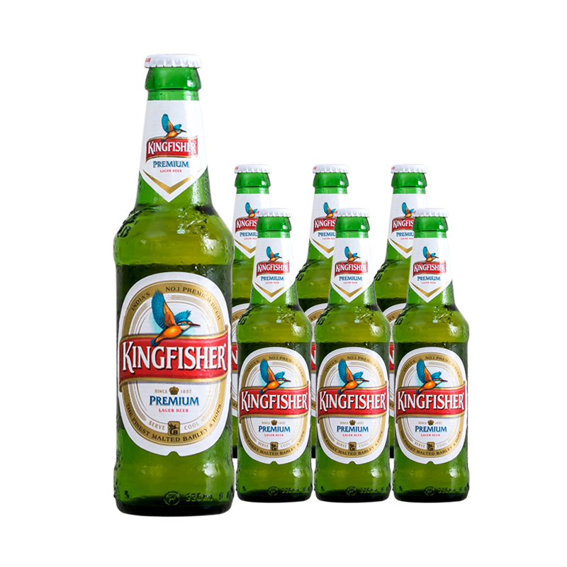 印度进口翠鸟啤酒清爽型拉格Kingfisher330ml *6瓶啤酒