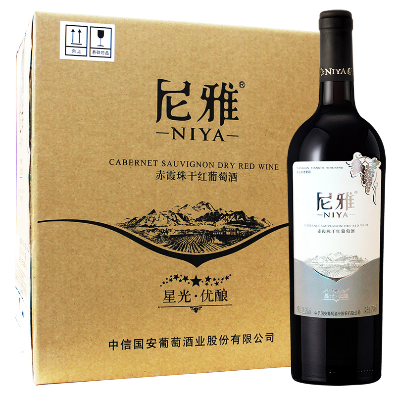 国产红酒尼雅 星光优酿赤霞珠干红葡萄酒750ml*6高清大图