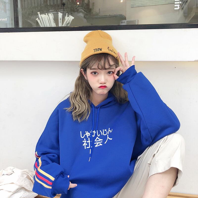薄款ins超火卫衣女2018春秋长袖上衣韩版潮学生bf宽松ulzzang外套