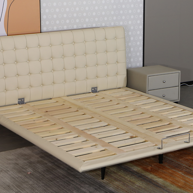 好风景家居科技布触感柔软舒适承重实木床现在简约小户型1.5m1.