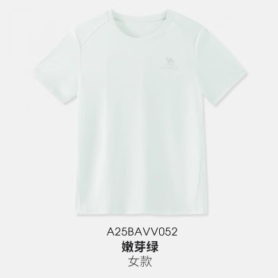 骆驼(CAMEL)女款短袖衫A25BAVV052嫩芽绿 XL