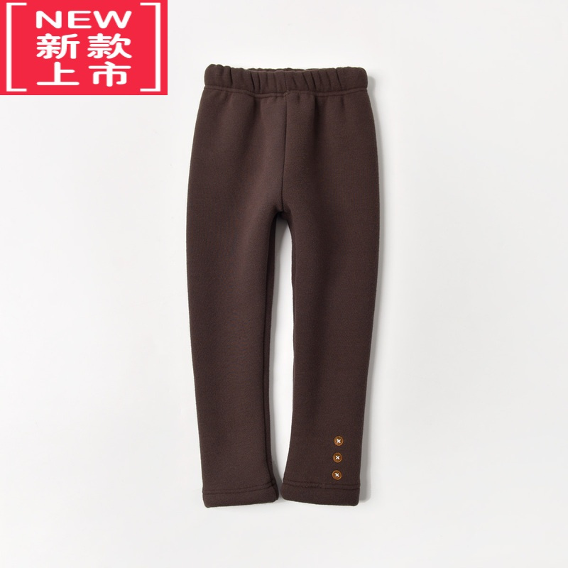 可莉允一体绒儿童加绒打底裤女童保暖长裤中大童秋冬款山东网店童装保暖裤