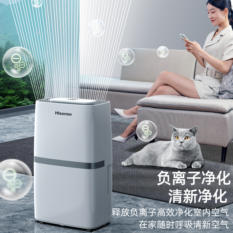 海信除湿机20升/天负离子净化双向预约定时品牌压缩机双排水设计家用卧室去湿吸湿器地下室除潮工业干燥抽湿机室内