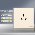 施耐德电气（Schneider Electric） 皓呈珍珠金 电源插座86型面板 家用墙壁式 五孔一开弱电插座 10A三孔插座 珍珠金