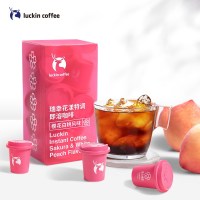 瑞幸咖啡(luckin coffee)花漾特调即溶咖啡冷萃冻干粉速溶黑咖啡 樱花白桃风味 3g*12颗