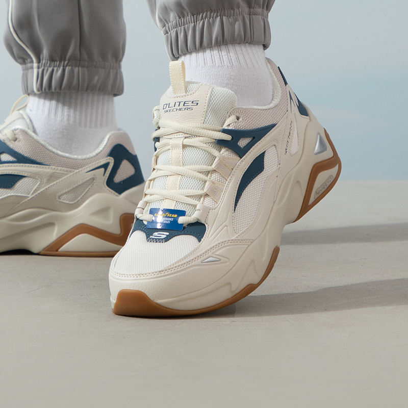 Skechers/斯凯奇男鞋新款网面透气熊猫鞋轻质缓震休闲鞋232426-NTBL ZP